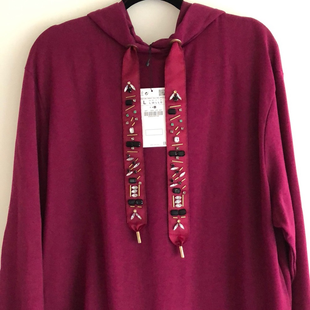 Zara berry oversized sweatshirt